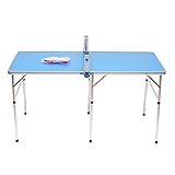 Tischtennisplatte, Tischtennisplatte Indoor/Outdoor (152 x 76 x 76 cm) Tragbar Tischtennisplatte Klappbar mit Schläger, Tisch aus MDF-Platte und Aluminiumlegierung