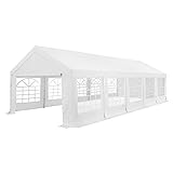 Juskys Partyzelt Gala 5 x 10 m - UV-Schutz Plane, Flexible Seitenwände - Pavillon stabil, groß - Outdoor Party Garten - Zelt Festzelt Weiß