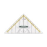 Linex 2632 Geo-Dreieck aus Kunststoff, mit Griff, 30 cm, Winkelmesser, abnehmbarer Griff, Facette, Tuschenoppen, metrische Sk