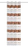HOME WOHNIDEEN Ösenschal/Fertigschal Kiran aus blickdichtem Dekostoff mit Jacquard-Querstreifen mit Glanzgarnen, 245 x 140 cm (h x b) | Farbe:, Farbe:Kup
