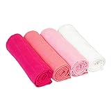 Bornino Mullwindeln in Pink (4er-Pack) - Moltontücher 80x80cm in Webqualität aus reiner Baumwolle - Mulltücher in mehreren Farbtö