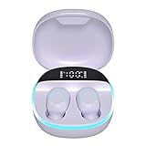 Alecony Bluetooth Kopfhörer, In Ear Kopfhörer Kabellos Bluetooth 5.0 Sport Kopfhörer mit Noise Cancelling Wireless Earbuds, Täglich Wasserdicht und Schweißfest Ohrhörer mit LED-Anzeige (Lila)