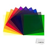 AMBITFUL 12'x 12' 30x30cm 11pcs Color Correction Gels Set Color Gel Filter Film for Video LED Light Studio Flash Strob