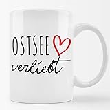 Huuraa Kaffeetasse Ostsee verliebt Keramik Tasse 330ml mit Namen deine Liebling