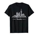 Dresden Skyline Silhouette Städtetrip Deutschland Geschenk T-S