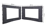 QUICK STAR 2 Seitenteile mit PE Fenster 300x197cm für Rank Pavillon 3x3m Seitenwand Anthrazit RAL 7012
