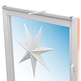 MDCASA Fensterhaken zum Einhängen I Verstellbarer Premium Fensterhaken (12-20mm) I Praktischer Klemmträger für alle gängigen Fensterrahmen geeig