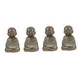 STOBOK 4 Stück Bürodekoration Baby-Geschenk Tischdekorationen die Bürogeschenke Baby kleine Mönchskulptur Buddha Mönch Statuen Miniaturfiguren Miniaturen religiöse Statue Zen-Fig