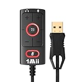 1Mii USB Soundkarte USB auf 3.5 mm Klinke Audio Adapter, Virtual 7.1 Surround Sound funktioniert für PS4/PC/Mac/Stereo Headsets, externe Soundkarte, keine Treiber erforderlich, Plug and Play