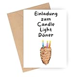 Lustige Karte Candle Light Döner - Humorvolle Karte als Gutschein zum Essen gehen, Geburtstagskarte zum Geburtstag, Geschenkkarte für Frauen & Männer - Gutschein zum Döner essen inkl. Umschlag
