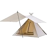 ZGFF Tragbares Outdoor-Campingzelt Mit Vordach, Pyramidenzelt Für 3–4 Personen, Einfach Aufzubauendes Tipi-Leinenzelt, Zum Wandern Und R