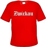 Zwickau Herren T-Shirt - Altdeutsch - Rotes Tee Shirt M R