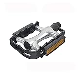 Mountain Bike Pedals，Road bikepedals,Nonslip Bike Pedals，Ultra Light Bearing Pedals M248 Road Bike Pedals MTB Accessories M248DU Aluminum Alloy Black and Silver Mountain Bike Parts (Color : Black SIL