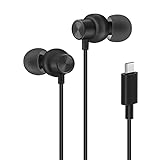 PALOVUE USB C Kopfhörer Earbuds, in-Ear Typ C Magnetische Ohrhörer mit Mikrofon Kompatibel mit Samsung Galaxy S22 S21 Ultra S20 FE 10, Google Pixel 7 6 5, iPhone 15 Series, One Plus 9 8 7, Schw
