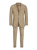JACK & JONES Men's JPRFRANCO Check Suit SN Anzug, Petrified Oak/Checks:SUPER Slim FIT, 50