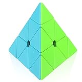 Mamowla Zauberwürfel Pyraminx Cube Smooth Speed Cube Pyramide Denksportaufgaben Pyramid Cube Magische Stickerless Zauberwürfel Pyramide Colorful Lernspielzeug Twsit Puzzle für Erw