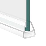Dichtungsstreifen für Duschwände, U-Form, Gummi, 2 m lang, transparent, passend für 6–12 m Glas für gebogene und vertikale Bildschirme (10 mm)