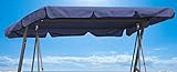 QUICK STAR Hollywoodschaukel Dachbezug 210 x 145 cm Blau Wasserdicht | Universal Ersatzdach Gartenschaukel 3 Sitzer | UV 50 Schaukel Dach Ersatz Bezug