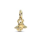 Pandora Disney Aladdin Skarabäus-Käfer Charm-Anhänger aus vergoldeter Metalllegierung, aus der Disney x Collection, kompatibel Moments Armbändern, 762345C01