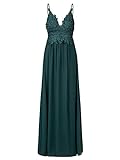 APART Abendkleid mit tiefem V-Ausschnitt, dunkelgrün, 36