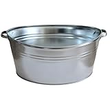 Storm's Gartenzaubereien Zinkwanne oval groß - wasserdicht oval 40 Liter mit stabilen Griffen zum Bepflanzen und als M