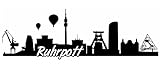 Samunshi® Ruhrgebiet Skyline Wandtattoo Sticker Aufkleber Wandaufkleber City Gedruckt Ruhrgebiet 120x40cm schw