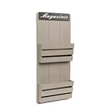 DRULINE Zeitungsständer – Moderner Zeitungs- und Magazinhalter aus MDF Holz in Grau – Platzsparender Wandorganizer, matt lackiert – Ideal zur Aufbewahrung von Post, Zeitschriften, Dok