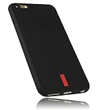 mumbi Hülle kompatibel mit iPhone 6 Plus / 6S Plus Handy Case Handyhülle, schwarz mit rotem Streifen - 5.5 Z