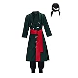 SFWXCOS Roronoa Zoro Cosplay Kostüm Nach 2 Jahren Lorenor Zorro Full Set Cosplay Uniform Anime Kimono für Erw