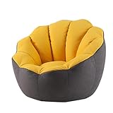 HOUSN Sitzsack Cozy Erwachsene Mit Memory Füllmaterial,Maße 78X78x68cm-Stoff: Baumwolltuch/Leinwand-Sofa Für Das Wohnzimme,Yellow+Gray