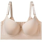 Taikay - Push-Up Bra,Push Up Bra,Back Smoothing Push Up Bra,Anti-Sagging Deep Cup Bra for Women,Bra Hide Back Fat,Soft Comfortable and Breathable,Adjustable Wide Strap,for All-Day Wearing (Skin, 40B)