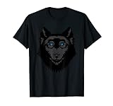 Schwarzer Wolf mit blauen Augen T-S