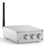 Fosi Audio BT20A-S Bluetooth-Verstärker, Mini-Hi-Fi-Stereo-Verstärker Integrierter Empfänger für Home Audio Passiv-Lautsprecher, BT 5.0 Class D 2.0 Kanäle, 100W x 2 TPA3116 Chip, Höhen- & Bassreg