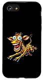 Hülle für iPhone SE (2020) / 7 / 8 Crazy Giraffe Comic Stil lustiges Tier M