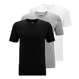 BOSS Hugo 3er P. O-T-Shirt, Unterhemd „Round Neck“- Vorteilspack akt. Kollektion (XXL, Schwarz/Grau/Weiß)