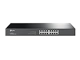 TP-Link TL-SG1016 16 Port Gigabit Netzwerk Switch ( 19 Zoll Rack-Montage, 16*RJ-45 LAN Ports, Metallgehäuse, , unmanaged, Plug-und-Play)schw