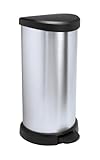 Curver 02150 'Metallic's' Abfallbehälter 40 Liter, metallic-silb