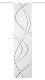 HOME WOHNIDEEN Schiebevorhang TIBERIO aus Dekostoff und Voile mit Scherli 245 x 60 cm, Farbe:grau, Größe:245 x 60 cm, Anzahl:1x V