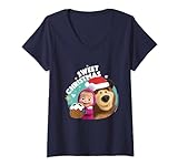 Masha and the Bear. Sweet Christmas T-Shirt mit V