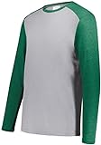 Augusta Sportswear Herren Gameday Vintage Langarm-T-Shirt Hemd, Grey Heather/Kelly Heather, 4X-Groß