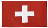 FlagScout - Schweiz Flagge | 90 x 150 cm | Flaggen mit top Qualität, hochwertiger Verarbeitung und kräftigen Farb