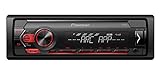 Pioneer MVH-S120UB | 1DIN Autoradio mit RDS | rot | halbe Einbautiefe | 4x50Watt | USB | MP3 | AUX-Eingang | Android-Unterstützung | 5-Band Equalizer | ARC App