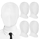 Jadive 4 Stück Halloween Vollgesichtsmasken Spandex Kopfmasken Kostüm Unisex Gesichtslose Maske für Erwachsene Halloween Party Cosplay (Weiß)