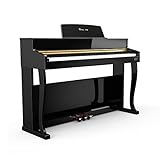 Rosen aufrechtes Digitalpiano Full Size 88 Key Gewichtete Tastatur Home Piano mit Ständer Tastatur Klavier für Anfänger Professionelle elektrische Tastatur mit Dreifach Pedal,Schw