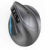 zelotes Bluetooth Kabellose Maus,Wiederaufladbar Vertikale Maus mit Display,6 Tasten,3200DPI Ergonomische Maus,Maus Kabellos Funkmaus für Laptop,PC