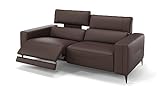 Sofanella 3-Sitzer Teramo Ledercouch Relaxsofa Sofa in Braun S: 216 Breite x 101 T