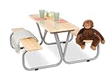 Pinolino Kindersitzgarnitur Michel für 6, aus massivem Holz, 2 Bänke mit 1 Tisch, empfohlen für Kinder ab 3 Jahren, g