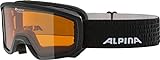ALPINA SCARABEO JR. - Beschlagfreie, Extrem Robuste & Bruchsichere OTG Skibrille Mit 100% UV-Schutz Für Kinder, black, One S