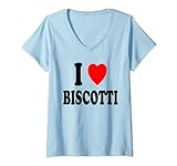 I Heart (Love) Biscotti Cantucci Italienische Mandelkekse T-Shirt mit V