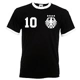 Herren T-Shirt Trikot Deutschland mit Wunschname + Nummer - Schwarz L